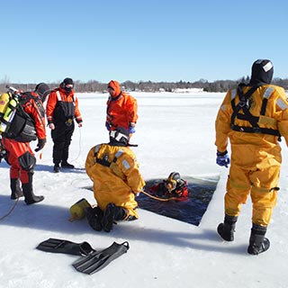 Group of technical ice divers